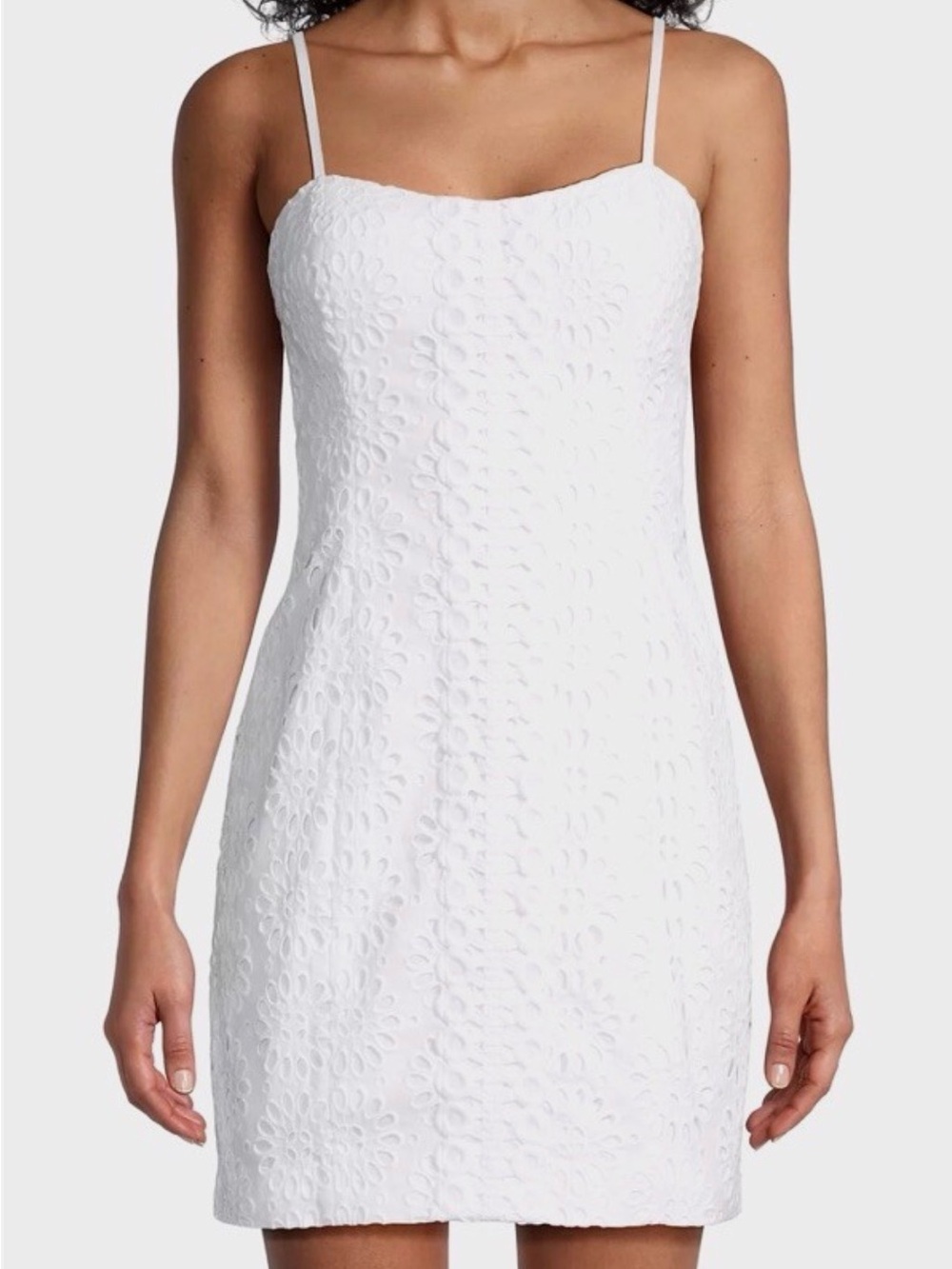 Lilly Pulitzer Shelli Mini Dress Resort White Oversized Pinwheel Eyelet Sz 4